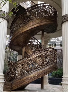 铜雕栏板扶手 铸铜锻铜欧式浮雕楼梯围栏 护栏走廊栏杆长廊雕塑