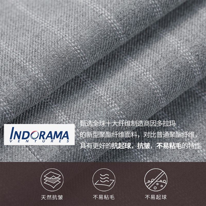 吉约蒙西服套装男浅灰色条纹西装商务正装高级感修身新郎结婚礼服