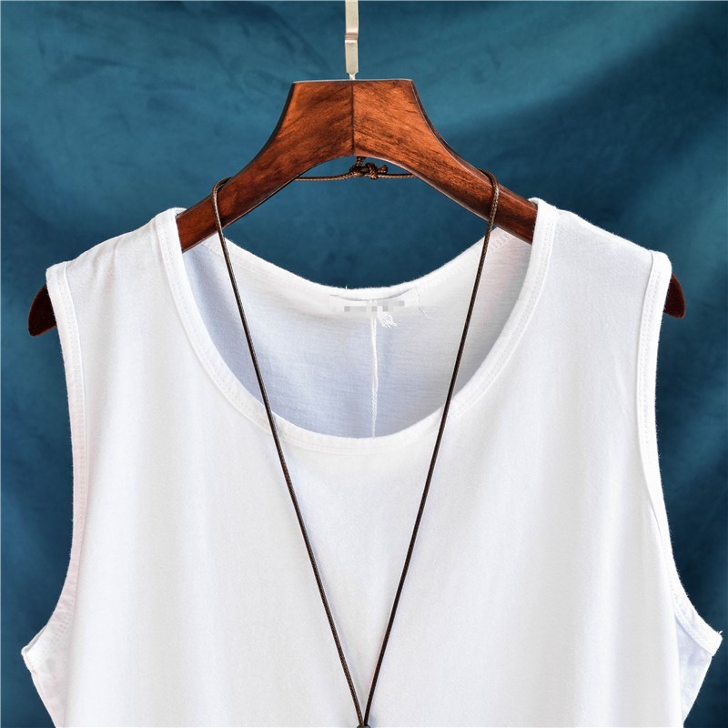 纯棉宽松中长款破洞背心女外叠穿无袖吊带春秋卫衣内搭神器打底衫