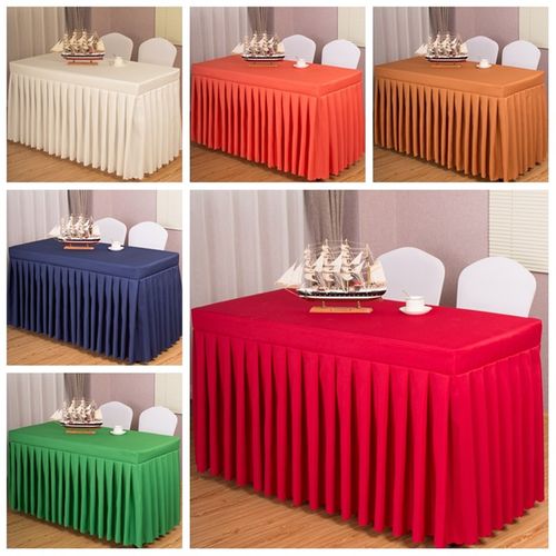 会议桌布长方形展会签到台裙长条桌酒店宴会餐饮桌裙IBM布艺桌套