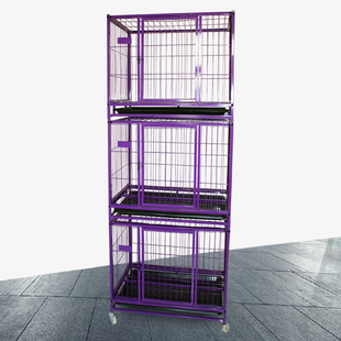 三层多层方管狗笼子养殖泰迪比熊小型犬宠物寄养双层猫笼上下两层