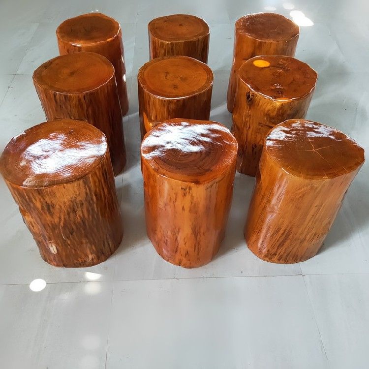 根雕凳子实木墩子原木树桩茶几茶桌配凳大板支架摆花凳子家用圆木