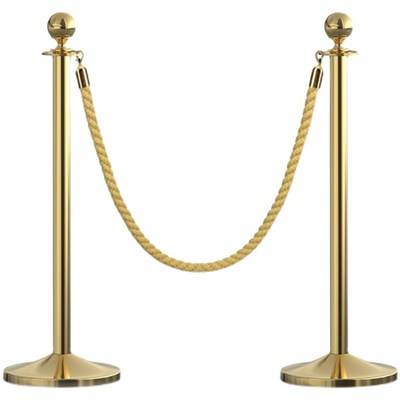 创宾圆头挂绳礼宾杆酒店安全不锈钢隔离带迎宾柱一米线排队防护栏