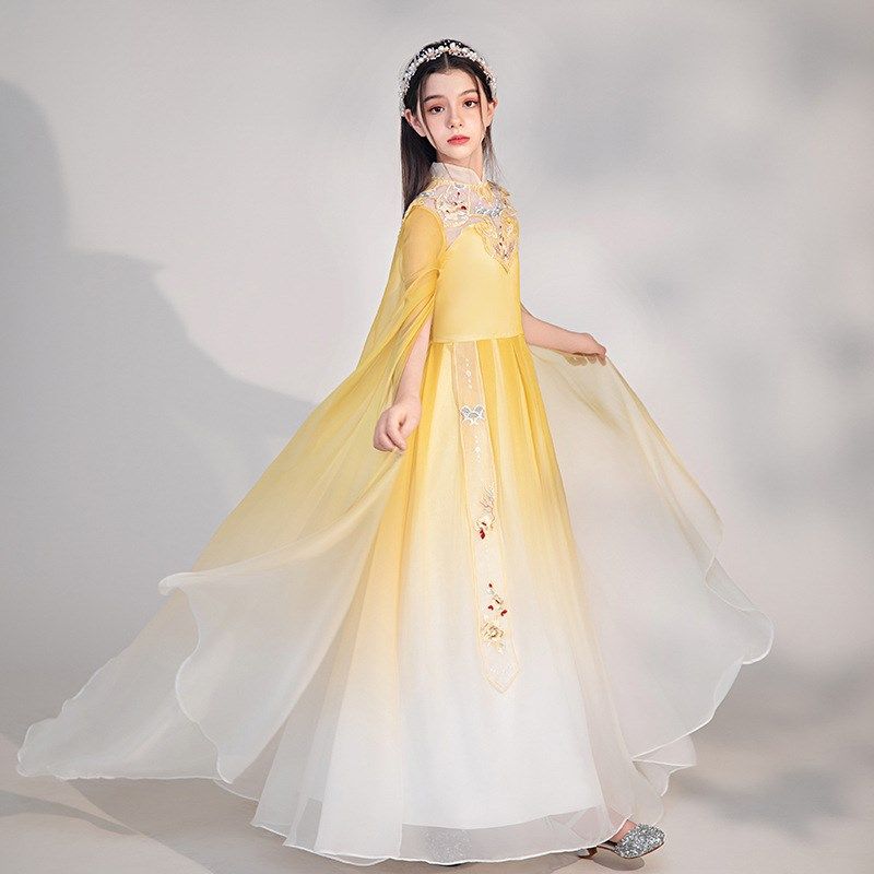 大合唱团古筝演出服女童飘袖民乐学生艺考独唱中国风主持人晚礼服,童装/婴儿装/亲子装,汉服,淘宝优惠券,粉丝福利购,淘宝优惠卷