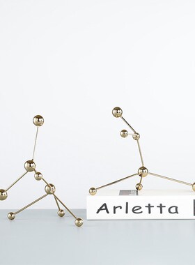 金属点线球几何摆件现代简约欧式辐射状样板房客厅售楼处软装饰