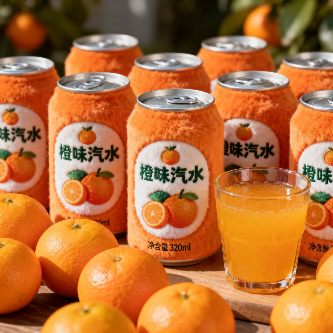 橙味汽水无糖官方推荐0脂碳酸饮料320ml*8罐装泡沫箱年货送礼