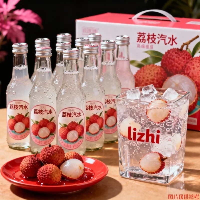【超值8听】0蔗糖荔枝味汽水320mL清甜果味冰镇爽口劲爽果汁汽水