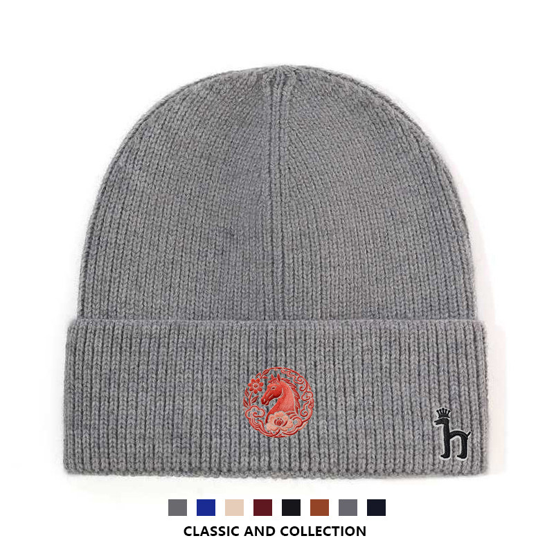 【一折专区】Horgias哈吉斯尼森男女针织帽秋冬季保暖马年限定潮