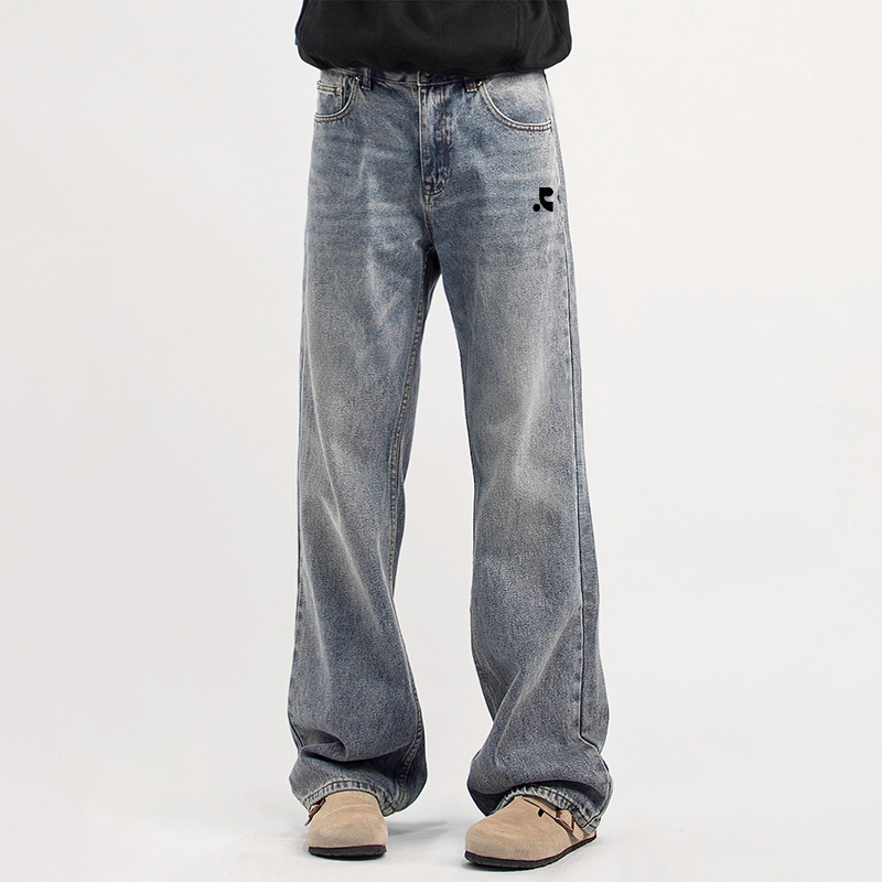 【一折专区】restandrecreation牛仔裤阔腿慵懒风宽松直筒新款裤