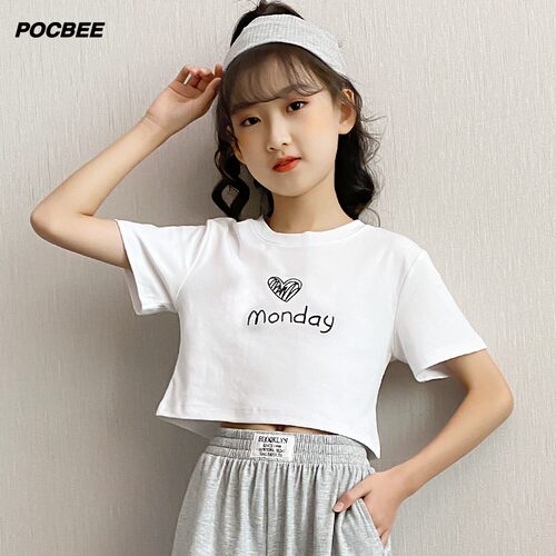 pocbee圆领韩版短款短袖夏季