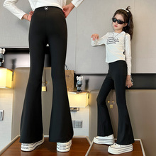 女童喇叭裤春秋款2025新款儿童洋气时髦鲨鱼裤中大童秋冬微喇长裤