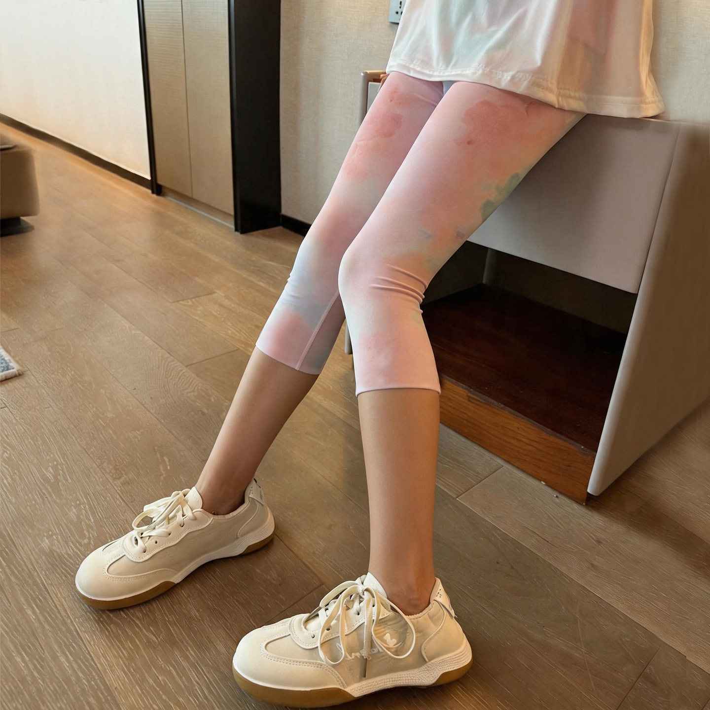 女童鲨鱼裤夏季薄款七分打底裤图片