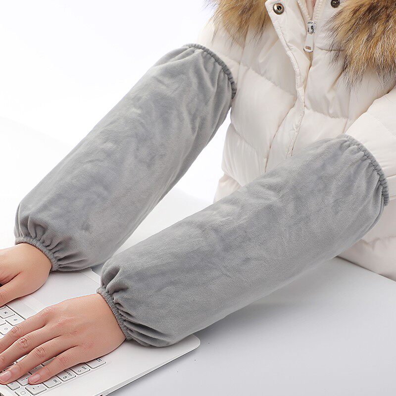 加宽套袖秋冬季加长袖套男秋冬季加绒长款工作可爱女护袖袖筒绣套