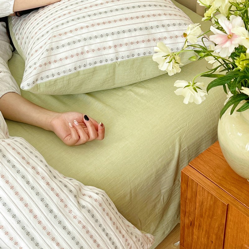 素瑾小提花全棉被套单件套纯棉色织床单被罩两件套三件套150x200