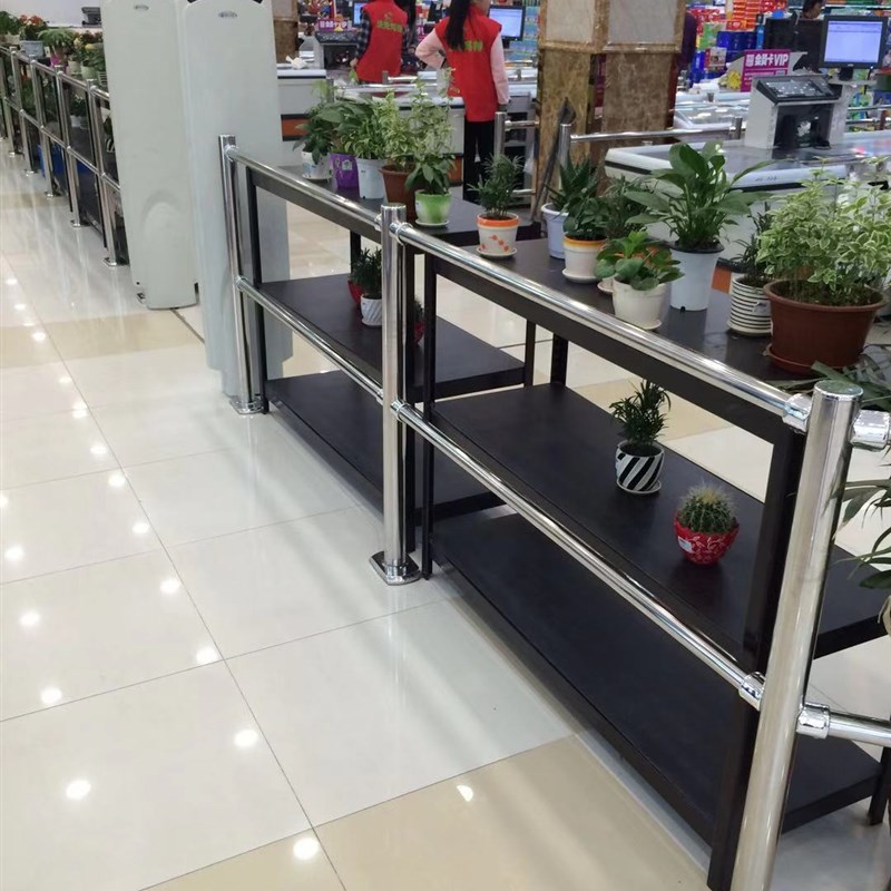 超市护栏不锈钢隔离拦收银通道出入口分流拦无购物通道分隔护栏