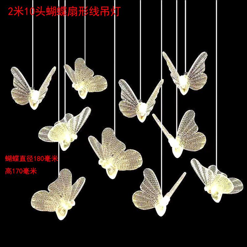 新款婚礼灯饰发光蝴蝶吊灯婚庆道具酒店舞台装饰灯橱吊灯