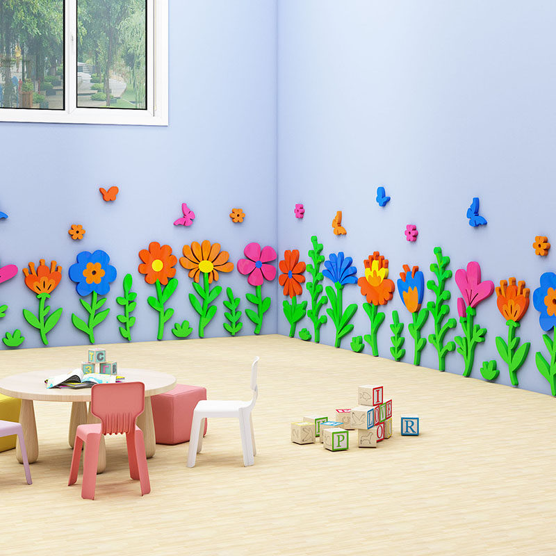 踢脚线墙纸墙画d立体海洋风海草朵幼儿园楼梯墙面装饰,家居饰品,文化墙贴,淘宝优惠券,粉丝福利购,淘宝优惠卷