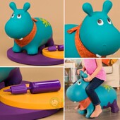 比乐.充气跳跳马儿童坐骑大号加厚宝宝弹力羊角球小马