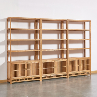 茶叶展示架展示柜货架子实木带灯茶叶店普洱茶具紫砂壶多宝格子柜