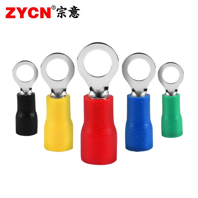 宗意RV圆形预绝缘端子O形接线端子冷压铜鼻子端子 线鼻子圆型线耳