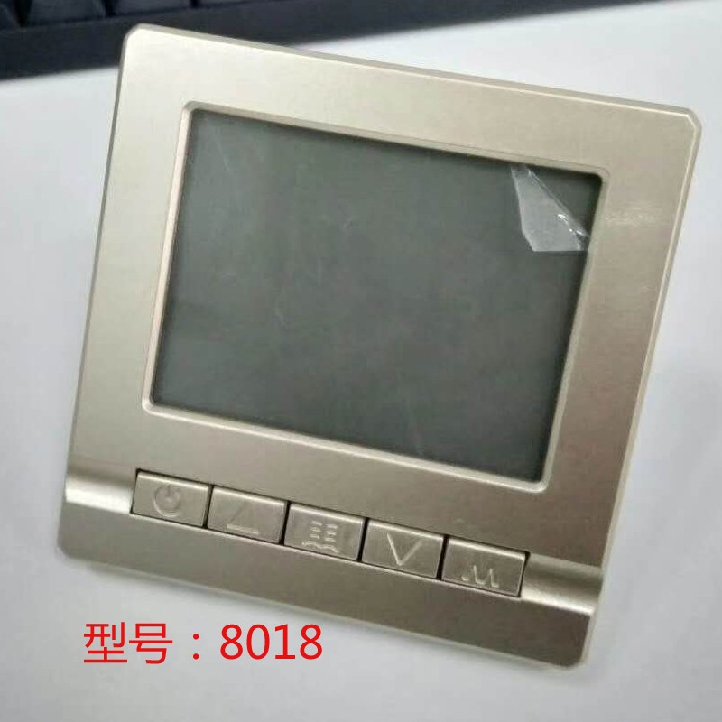 香槟金拉丝金色中央空调液晶温控器风机盘管面板黑色空调温控器