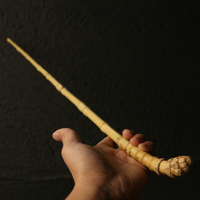 纯手工制作天然满钉罗汉竹教鞭把竹编/竹雕