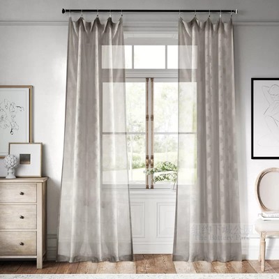 纽约下城公园淡雅十字织锦半遮光窗帘纱帘三种颜色三种尺寸