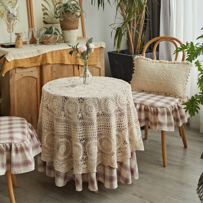 偏爱集复古抱枕法式田园手工钩针绣花全棉抱枕椅子腰枕沙发靠垫