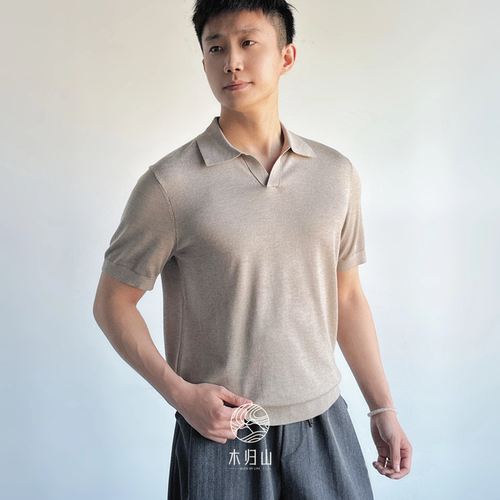 男士海鸥领针织短袖POLO衫机洗