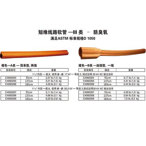 美国短缘线路软管C40600298防臭氧长1.4m橙色类两端