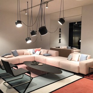 意大利设计师复式楼梯移位吊灯工业风艺术多头im小鼓吊灯