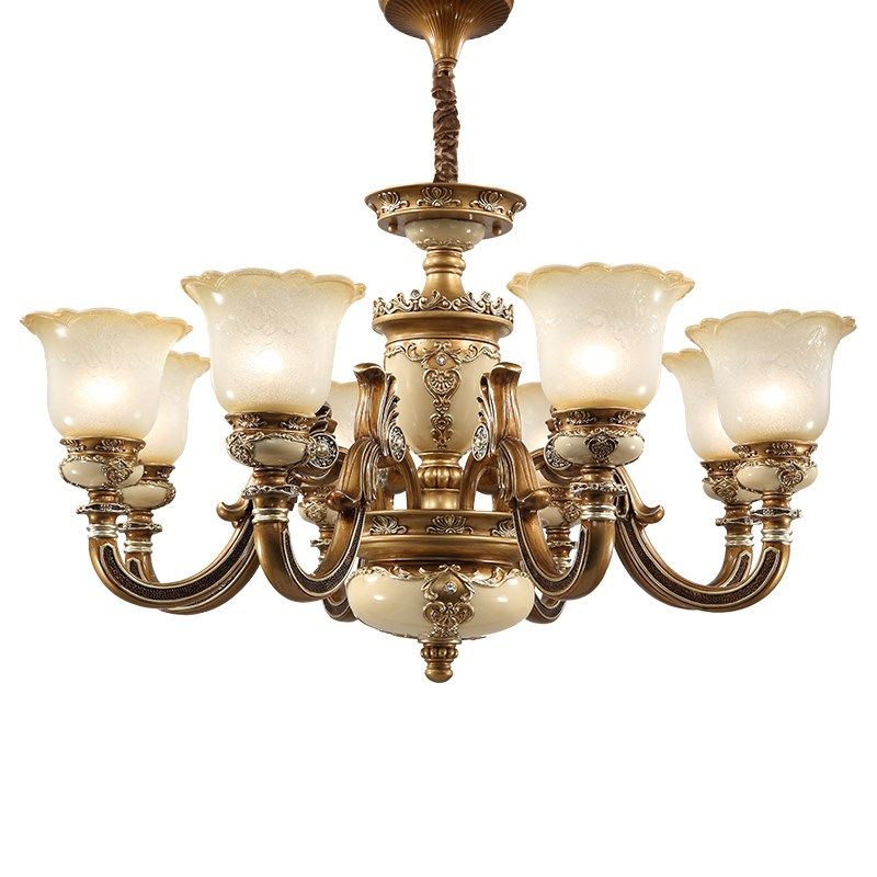 欧式吊灯客厅灯别墅奢华家用复古灯卧室简欧树脂展厅大堂灯具