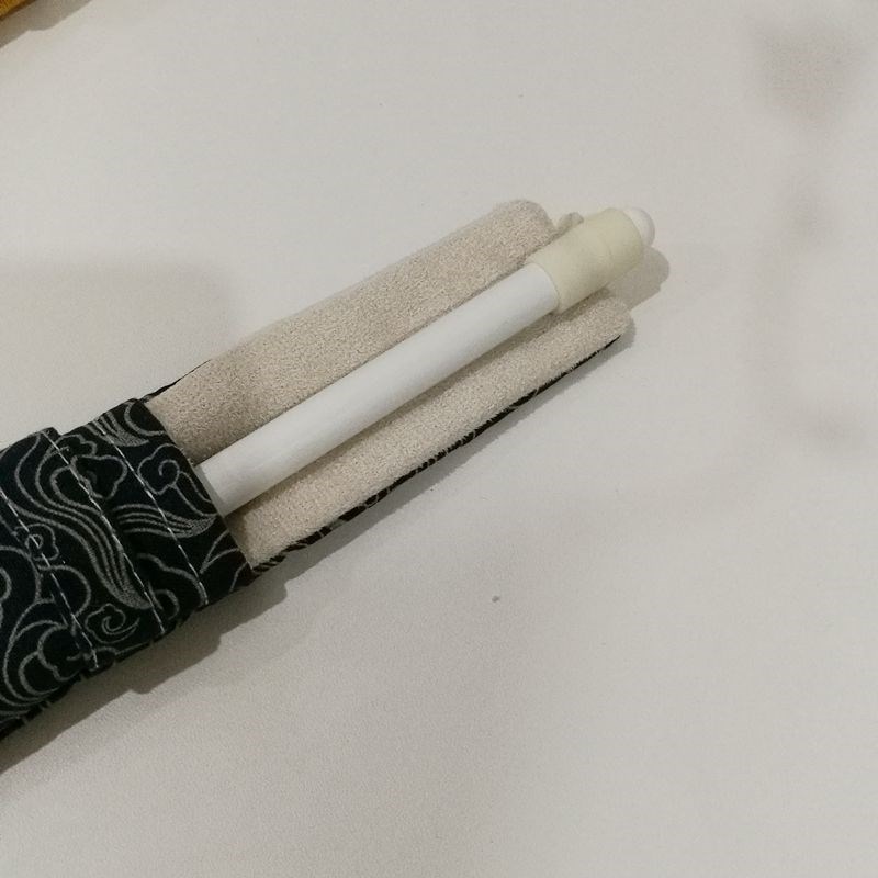 布邑中国风布艺笔袋单支钢笔保护套笔套绒布内里手工笔包便携插口