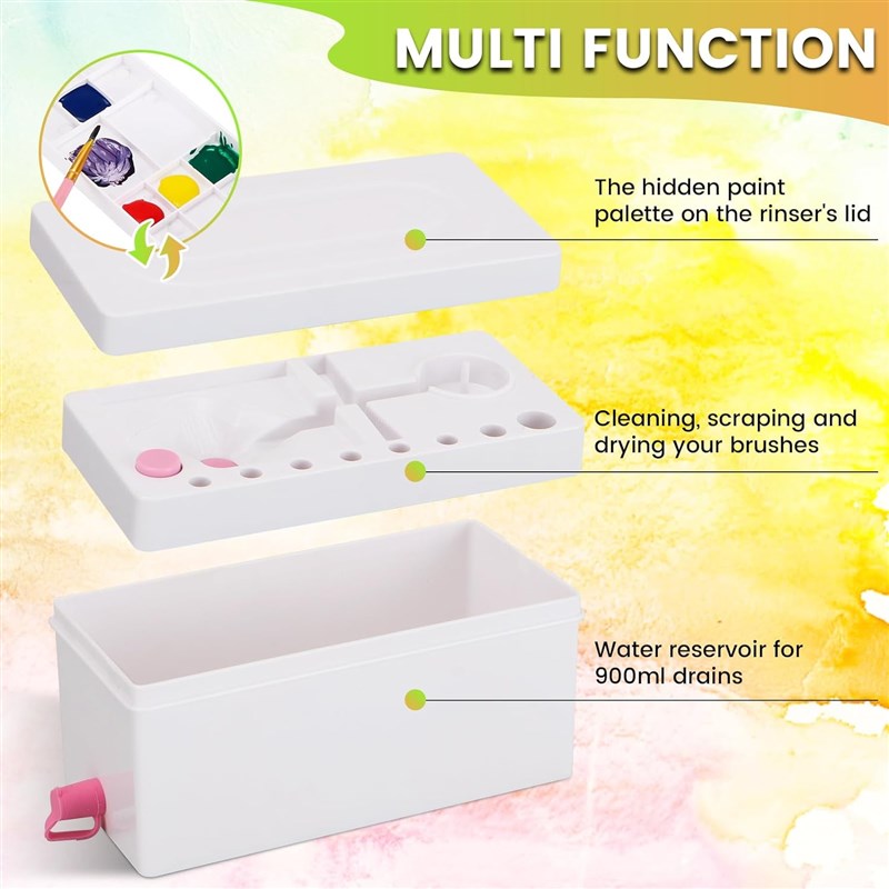 升级合一画笔清洗器净水循环洗刷器毛笔画笔颜料笔清洗工具