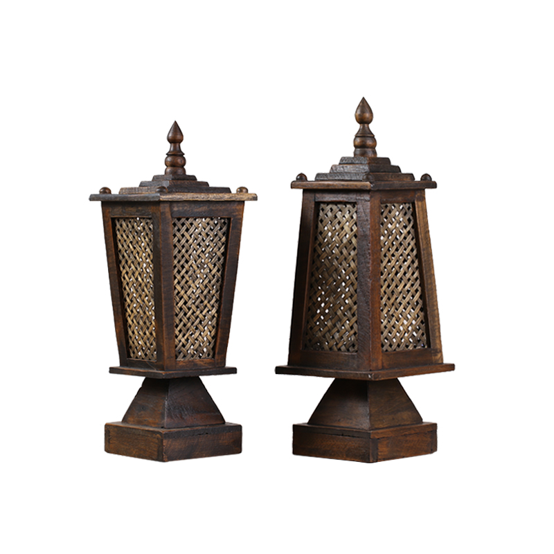 泰国竹编台灯 创意家居卧室床头灯复古护眼书房灯仿古桌小夜灯具