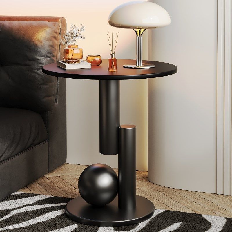 黑色边几茶几岩板沙发客厅家用床头高级感极简设计师小圆桌,住宅家具,角几/边几,淘宝优惠券,粉丝福利购,淘宝优惠卷