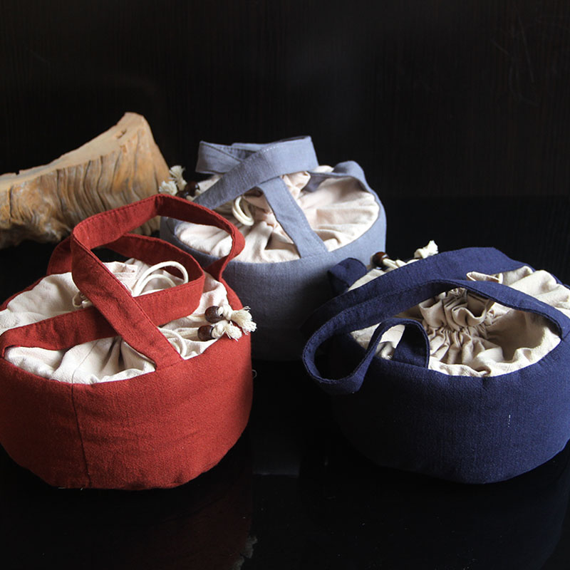 手提布包棉布水洗钵袋僧人钵碗陶瓷素食碗佛包僧包袋随身袋子布袋