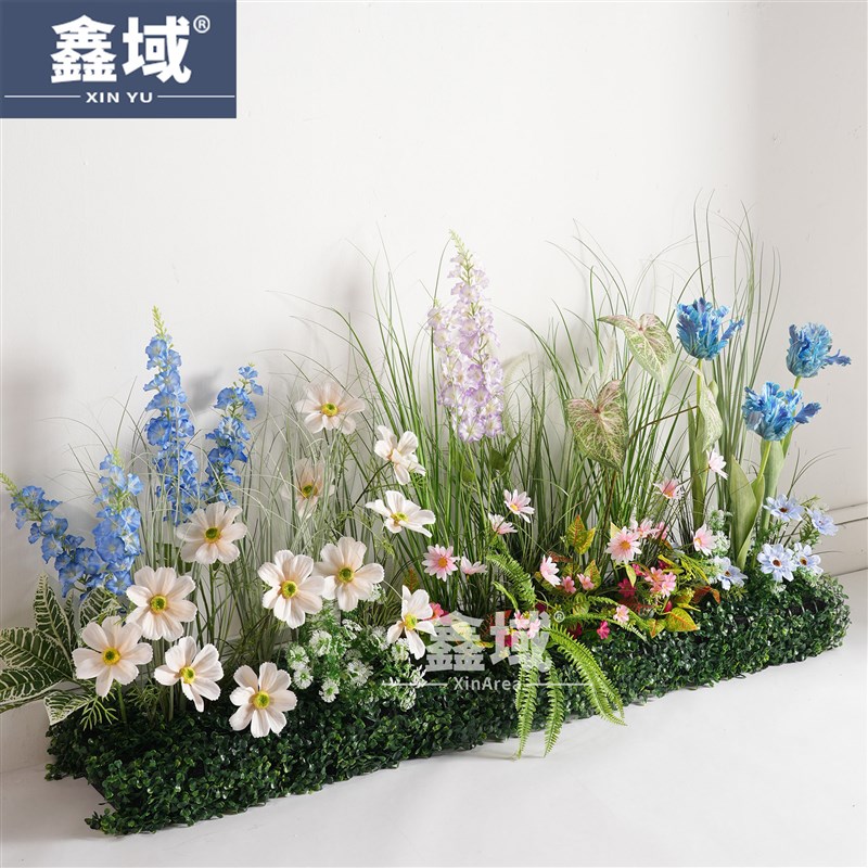 仿真花假花造景装饰花艺场景布置路引橱窗花箱花槽绿植室内景观草