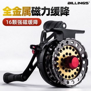全金屬微鉛筏釣輪磁力緩降筏輪前打輪冰釣輪漁輪魚(yú)線(xiàn)輪 比靈斯