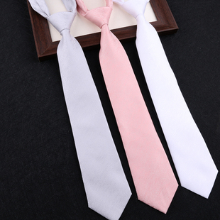 商务领带简约手打款白色粉色灰色男装休闲领带