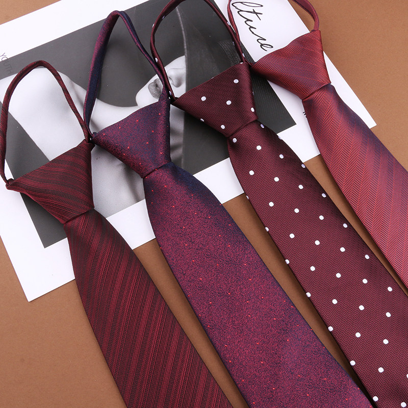 懒人免打领带男拉链式深红色斜纹波点商务正装结婚新郎,服饰配件/皮带/帽子/围巾,领带,淘宝优惠券,粉丝福利购,淘宝优惠卷