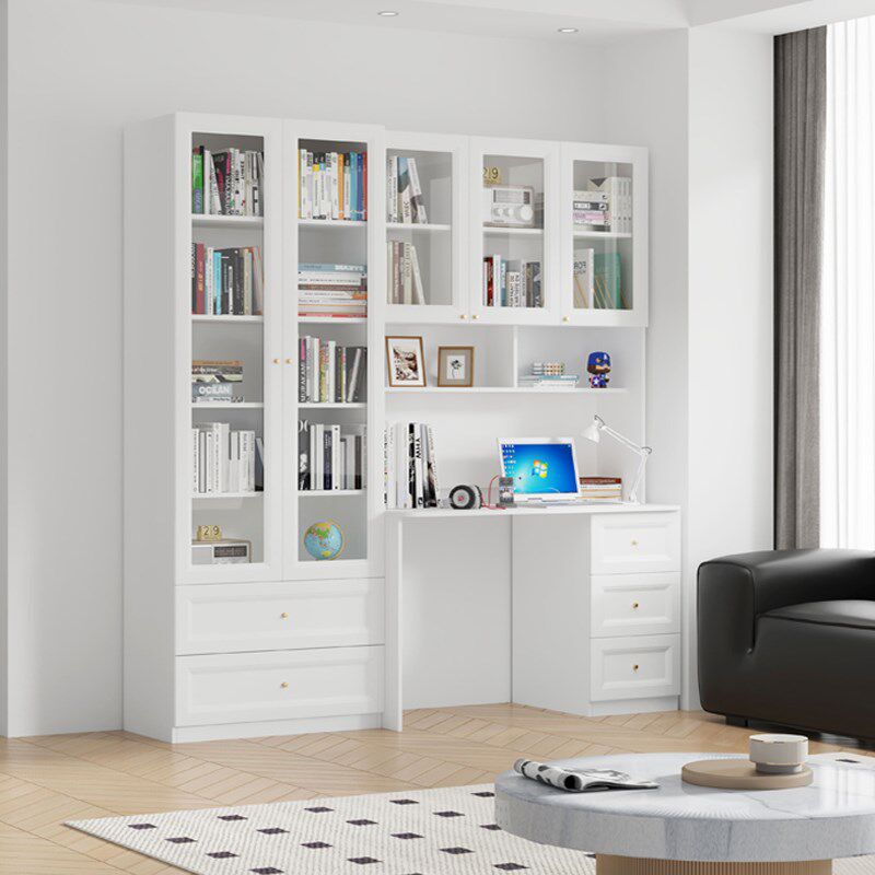 可比熊实木书桌书架一体家用写字桌子儿童学习桌办公桌卧室电脑桌