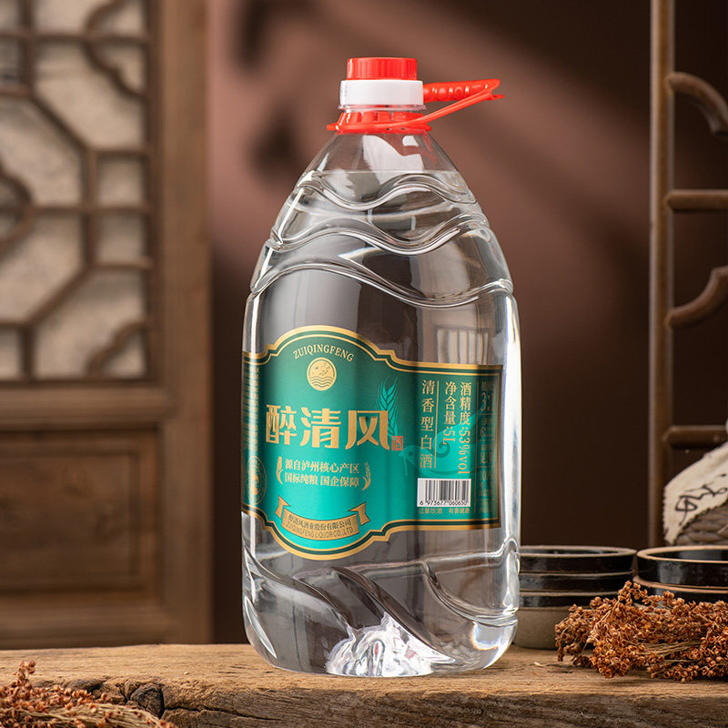 泸州醉清风53度桶装酒清香型白酒纯粮酿造口粮5L装水果酒
