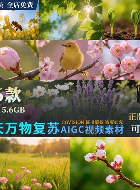 可商用春天立春风复苏种子生长花开延时风景自媒体高清4K视频素材