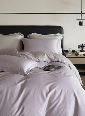 1璃00支长绒IBU用单棉琉紫色裸睡四件套全棉1.5m1.8公寓床上品床