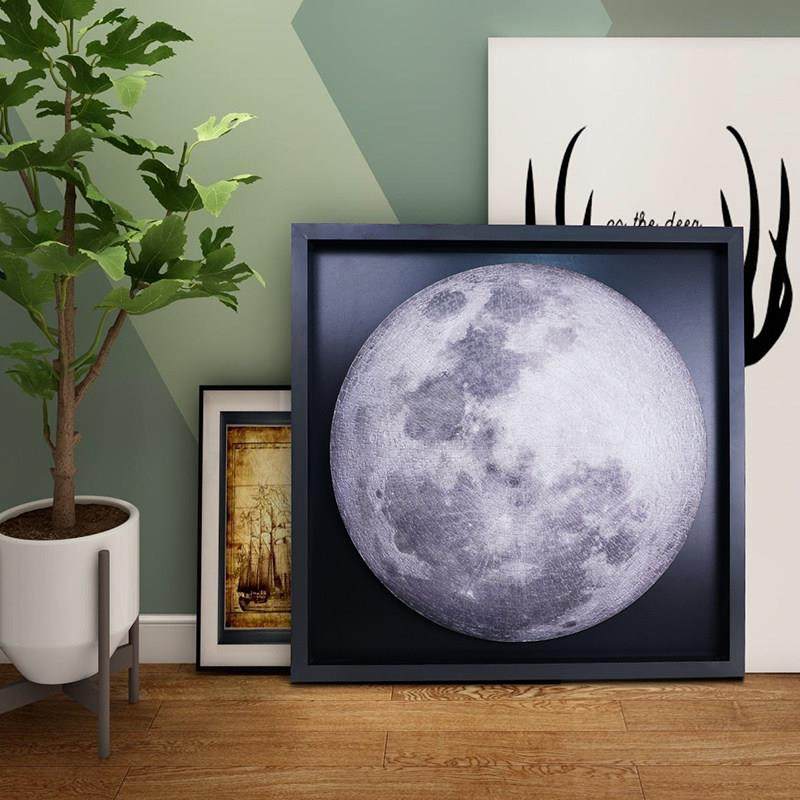 月球圆形拼图框10000立体悬浮拼实地球女权318黑50片月亮形异图相