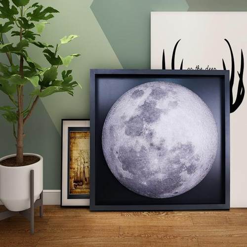 月球圆形拼图框10000立体悬浮拼实地球女权318黑50片月亮形异图相