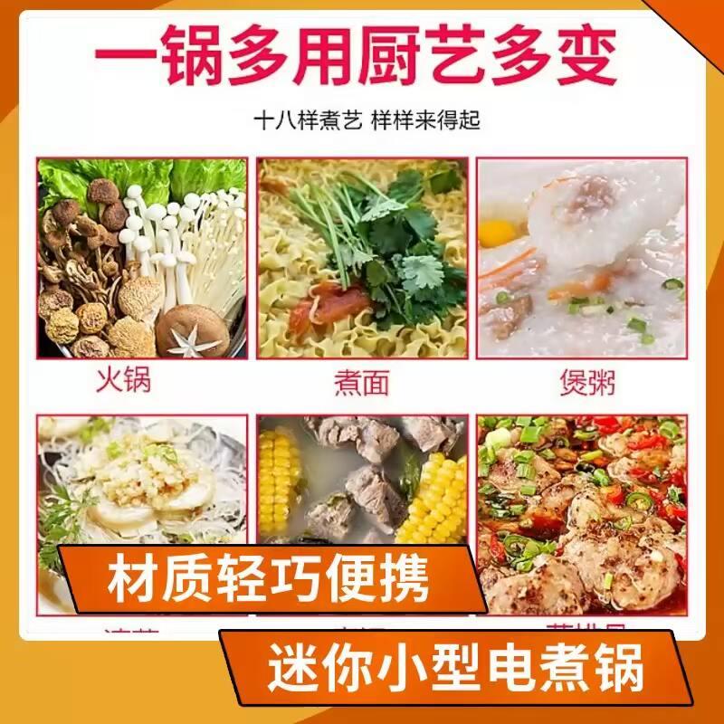 迷你多能小电锅体学生锅宿舍锅煮面 面小锅功家用煮饭炒菜一B18--