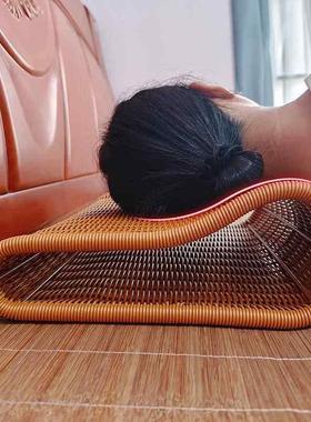 护颈用椎中空透气枕头手硬工心仿ZT10藤编织偏空午休靠枕家中式可