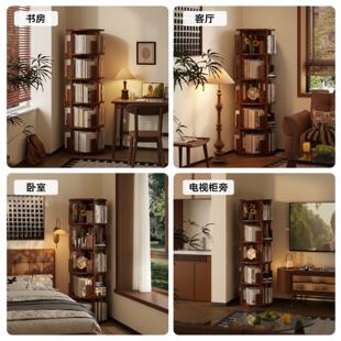 实旋转木书架落地纳儿绘本书柜360度转角置物HSP 1044收置童物架